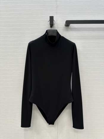 Uubags Alaia Fluid Jersey Heart Bodysuit In Black