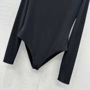 Uubags Alaia Fluid Jersey Heart Bodysuit In Black - 4