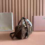 Uubags Miu Miu Arcadie matelassé suede bag in dark brown 22x10.5x7.5cm - 6