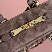 Uubags Miu Miu Arcadie matelassé suede bag in dark brown 22x10.5x7.5cm - 2