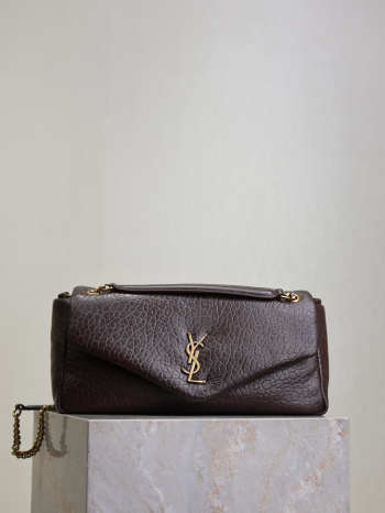 Uubags YSL Calypso Padded Lambskin Chain Bag In Dark Brown 30x15x7.5cm