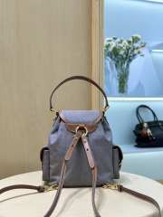 Uubags Miu Miu canvas and leather backpack aluminum/brandy 18x22x11.5cm - 3