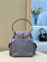 Uubags Miu Miu canvas and leather backpack aluminum/brandy 18x22x11.5cm - 2