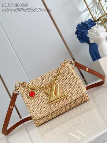 Uubags Louis Vuitton M14309 Twist PM Slim Bag Natural Color 19x15x7cm