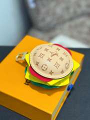 Uubags Louis Vuitton Monogram Calfskin Burger Pouch Charm Bag In Beige 6cm - 3