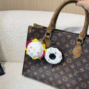 Uubags Louis Vuitton Monogram Calfskin Burger Pouch Charm Bag In White 6cm - 6