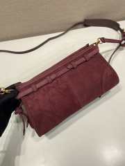 Uubags Prada Bonnie small suede shoulder bag in burgundy 26x14x12cm - 6
