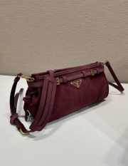 Uubags Prada Bonnie small suede shoulder bag in burgundy 26x14x12cm - 4