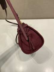 Uubags Prada Bonnie small suede shoulder bag in burgundy 26x14x12cm - 3