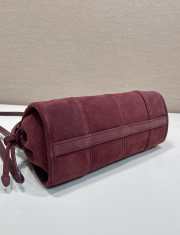 Uubags Prada Bonnie small suede shoulder bag in burgundy 26x14x12cm - 2