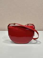 Uubags Prada Cleo Glossy Patent Leather Mini Bag In Red 21x17x6cm - 2
