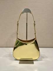 Uubags Prada Metallic Gold Cleo Mini Bag in Brushed Calfskin Leather 22x18.5x4.5cm - 6