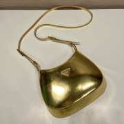 Uubags Prada Metallic Gold Cleo Mini Bag in Brushed Calfskin Leather 22x18.5x4.5cm - 5