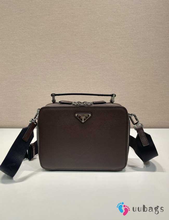 Uubags Prada 2VH069 Brique medium Saffiano leather bag in coffee 22x16x6cm - 1