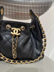 Uubags Chanel 25 Mini Handbag Grained Calfskin & Gold-Tone Metal In Black 20x22x12.5cm - 6