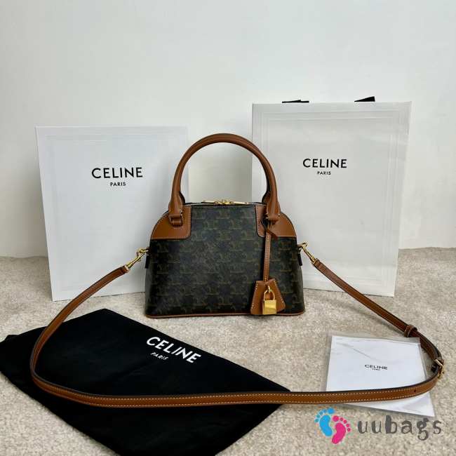 Uubags Celine small Bowling In Triomphe Canvas and Calfskin 25x17x10cm - 1