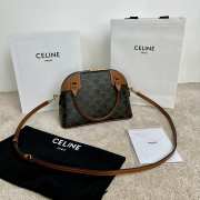 Uubags Celine small Bowling In Triomphe Canvas and Calfskin 25x17x10cm - 3