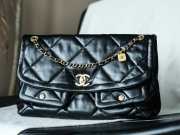 Uubags Chanel Maxi Flapbag In Black Lambskin Leather 27x45x10cm - 2