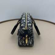 Uubags Medium D-Vibe Bowling Bag Blue Dior Oblique Jacquard 25x16x9.5cm - 6