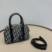 Uubags Medium D-Vibe Bowling Bag Blue Dior Oblique Jacquard 25x16x9.5cm - 4