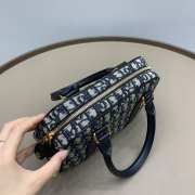 Uubags Medium D-Vibe Bowling Bag Blue Dior Oblique Jacquard 25x16x9.5cm - 3