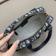 Uubags Medium D-Vibe Bowling Bag Blue Dior Oblique Jacquard 25x16x9.5cm - 2