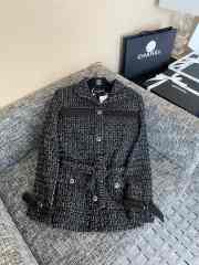 Uubags Chanel Belted Jacket Cashmere Tweed Black & White - 1