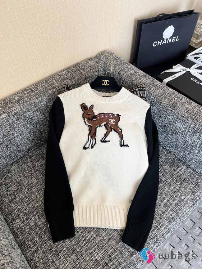 Uubags Chanel Pullover Wool & Cashmere Deer‑Intarsia  - 1