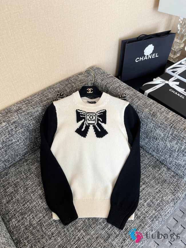 Uubags Chanel Pullover Wool & Cashmere Ecru & Black - 1