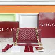 Uubags Gucci Marmont medium shoulder bag in rosso ancora red leather 26x15x7cm - 6