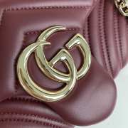 Uubags Gucci Marmont medium shoulder bag in rosso ancora red leather 26x15x7cm - 2