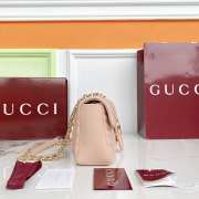 Uubags Gucci Marmont medium shoulder bag in pink beige leather 26x15x7cm - 5