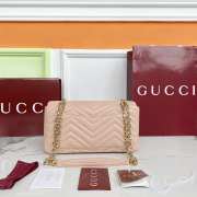 Uubags Gucci Marmont medium shoulder bag in pink beige leather 26x15x7cm - 3