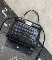 Uubags Fendi Peekaboo Mini Black Crocodile Leather Bag 23x18x11cm (L) - 1