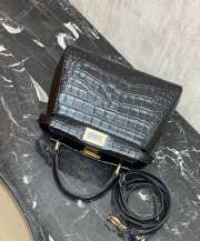 Uubags Fendi Peekaboo Mini Black Crocodile Leather Bag 23x18x11cm (L) - 2