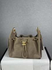 Uubags Chanel 25 Small Handbag Suede Calfskin & Gold Metal Grey 20x22x12.5cm - 2
