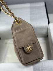Uubags Chanel 25 Small Handbag Suede Calfskin & Gold Metal Grey 20x22x12.5cm - 5