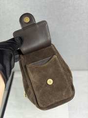 Uubags Chanel 25 Small Handbag Suede Calfskin & Gold Metal Dark Brown 20x22x12.5cm - 3