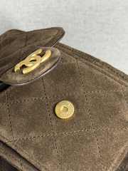 Uubags Chanel 25 Small Handbag Suede Calfskin & Gold Metal Dark Brown 20x22x12.5cm - 2