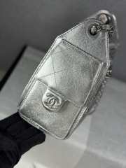 Uubags Chanel 25 Mini Handbag Metallic Grained Calfskin & Silver-Tone Metal Silvery 20x22x12.5cm  - 5