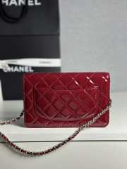 Uubags Chanel Classic Wallet on Chain Patent Leather & Silver-Tone Metal Red 12.3x19.2x3.5cm - 5