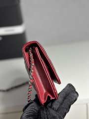 Uubags Chanel Classic Wallet on Chain Patent Leather & Silver-Tone Metal Red 12.3x19.2x3.5cm - 6