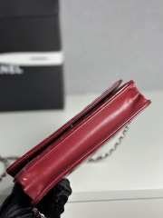 Uubags Chanel Classic Wallet on Chain Patent Leather & Silver-Tone Metal Red 12.3x19.2x3.5cm - 4