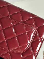 Uubags Chanel Classic Wallet on Chain Patent Leather & Silver-Tone Metal Red 12.3x19.2x3.5cm - 2