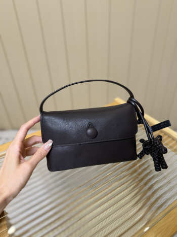 Uubags The Row Sally Bag in Leather Dark Brown 18x3x12cm