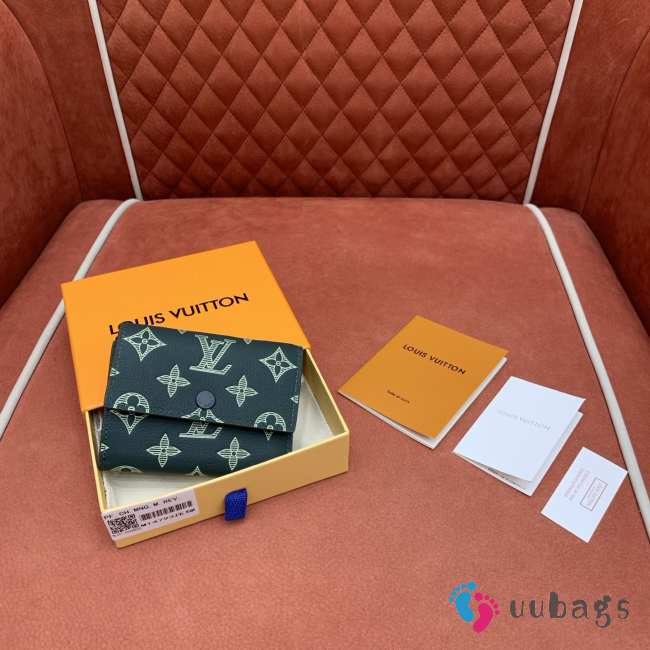 Uubags Louis Vuitton M14793 Victor Wallet Monogram Shadow Leather Dark Green 11.5x9x2.5cm - 1