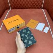 Uubags Louis Vuitton Pocket Organizer Monogram Shadow Leather Dark Green 7.5x11x1cm - 6