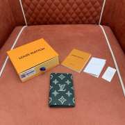 Uubags Louis Vuitton Pocket Organizer Monogram Shadow Leather Dark Green 7.5x11x1cm - 4