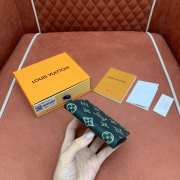 Uubags Louis Vuitton Pocket Organizer Monogram Shadow Leather Dark Green 7.5x11x1cm - 3