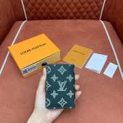 Uubags Louis Vuitton Pocket Organizer Monogram Shadow Leather Dark Green 7.5x11x1cm - 2